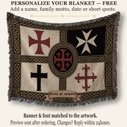 MyDesigns Medieval Wall Hanging – Order of Calatrava & Crusader Knights Woven Blanket jacquard woven blanket