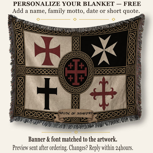 MyDesigns Medieval Wall Hanging – Order of Calatrava & Crusader Knights Woven Blanket jacquard woven blanket