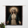 Light Upon Mary Immaculate Elegant Portrait Orthodox Woven Blanket