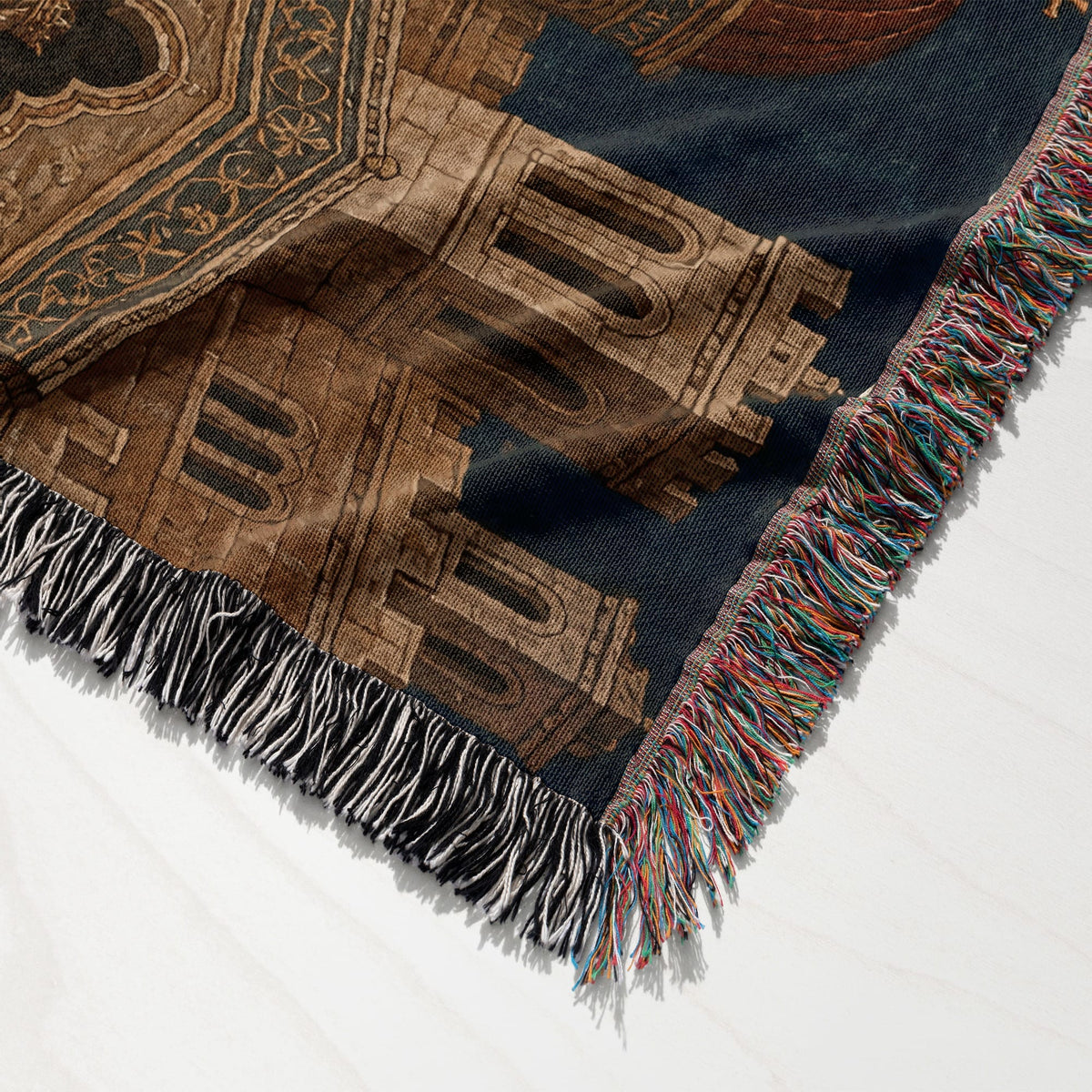 CalmNestStyle Saint George Byzantine Icon jacquard woven blanket