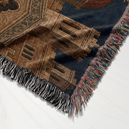 CalmNestStyle Saint George Byzantine Icon jacquard woven blanket