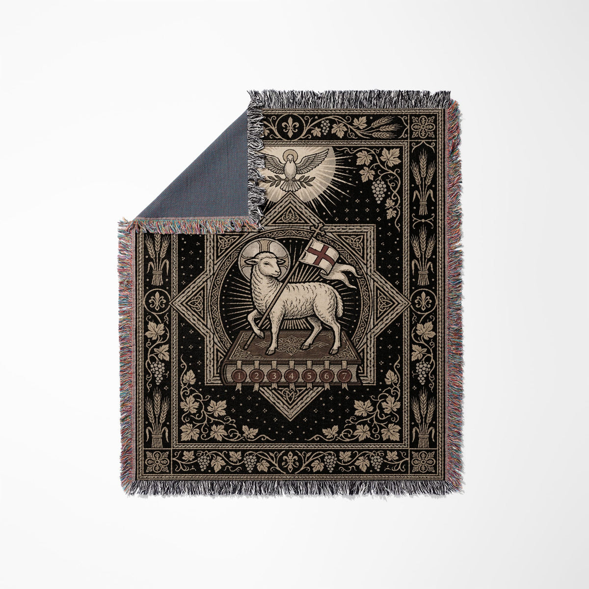 CalmNestStyle Sacred Iconography Woven Blanket jacquard woven blanket