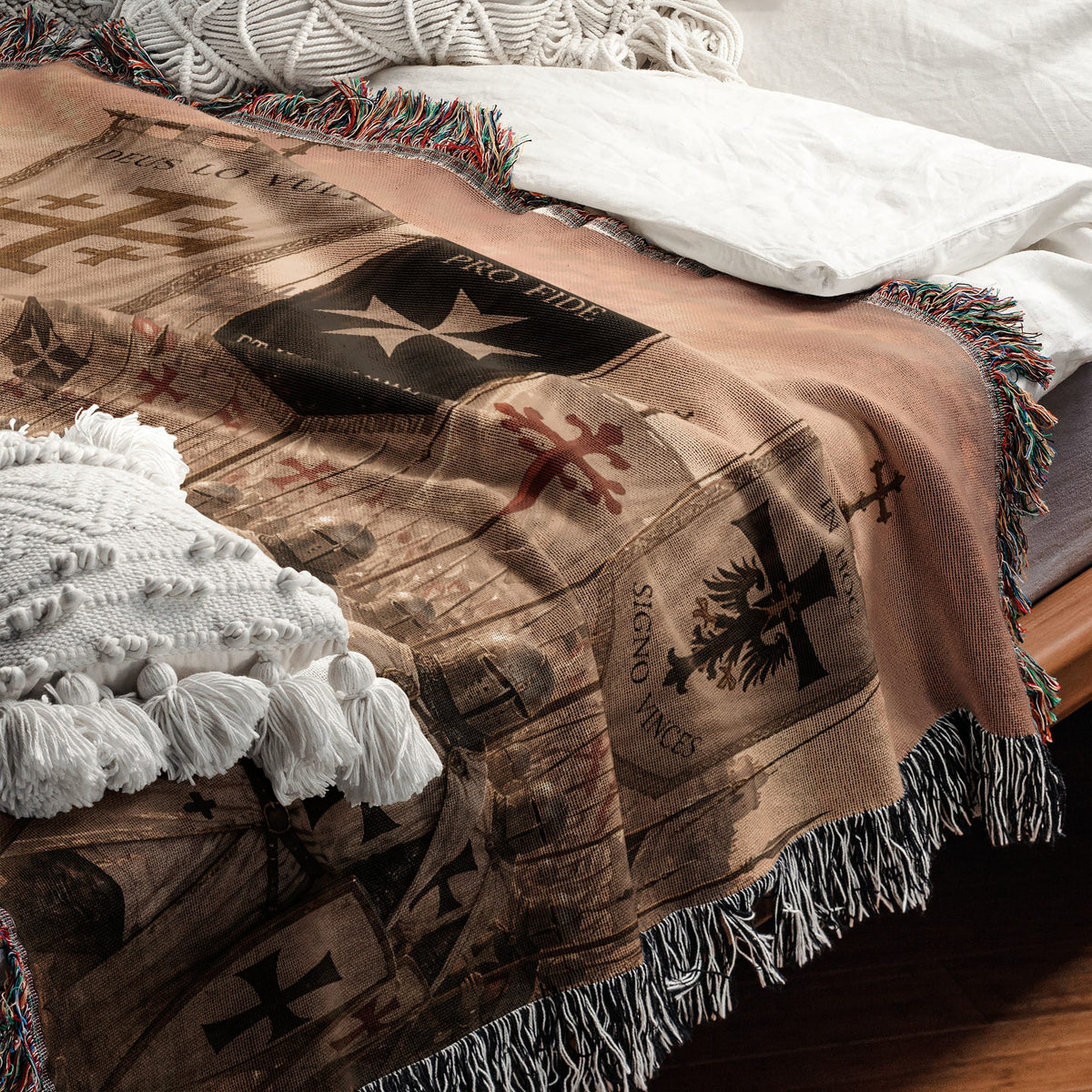 CalmNestStyle Deus Lo Vult The Crusader Host jacquard woven blanket