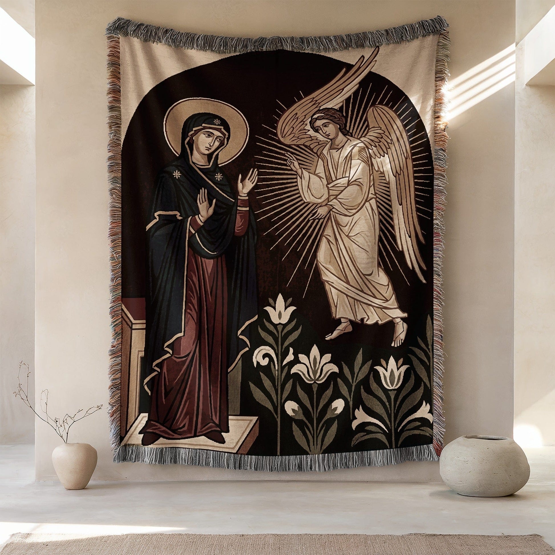 Annunciation Art Woven Home Decor Blanket Product