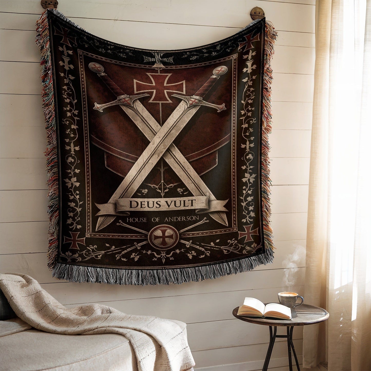 Medieval Deus Vult House of Anderson themed tapestry