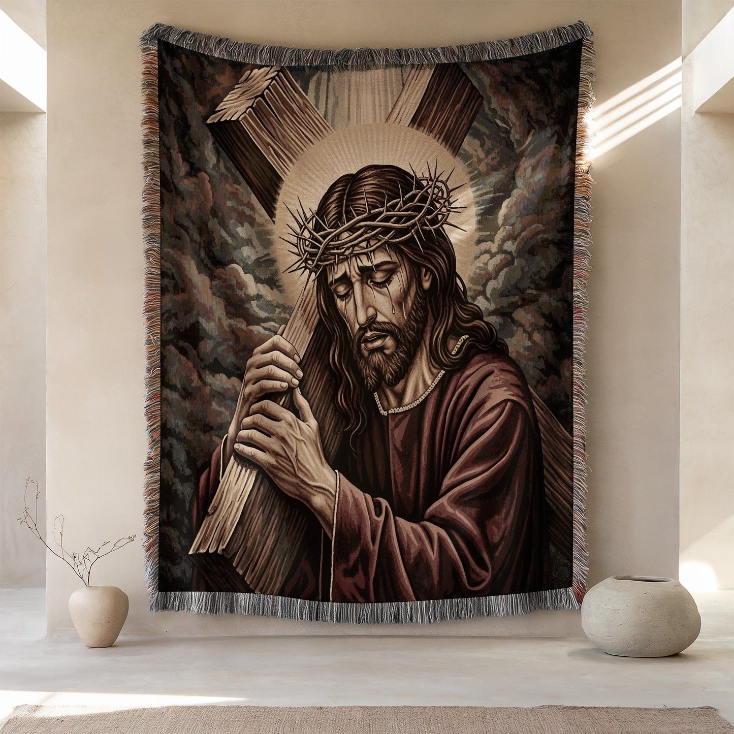 Sacred Heart of Jesus Tapestry Wall Hanging Art Decor