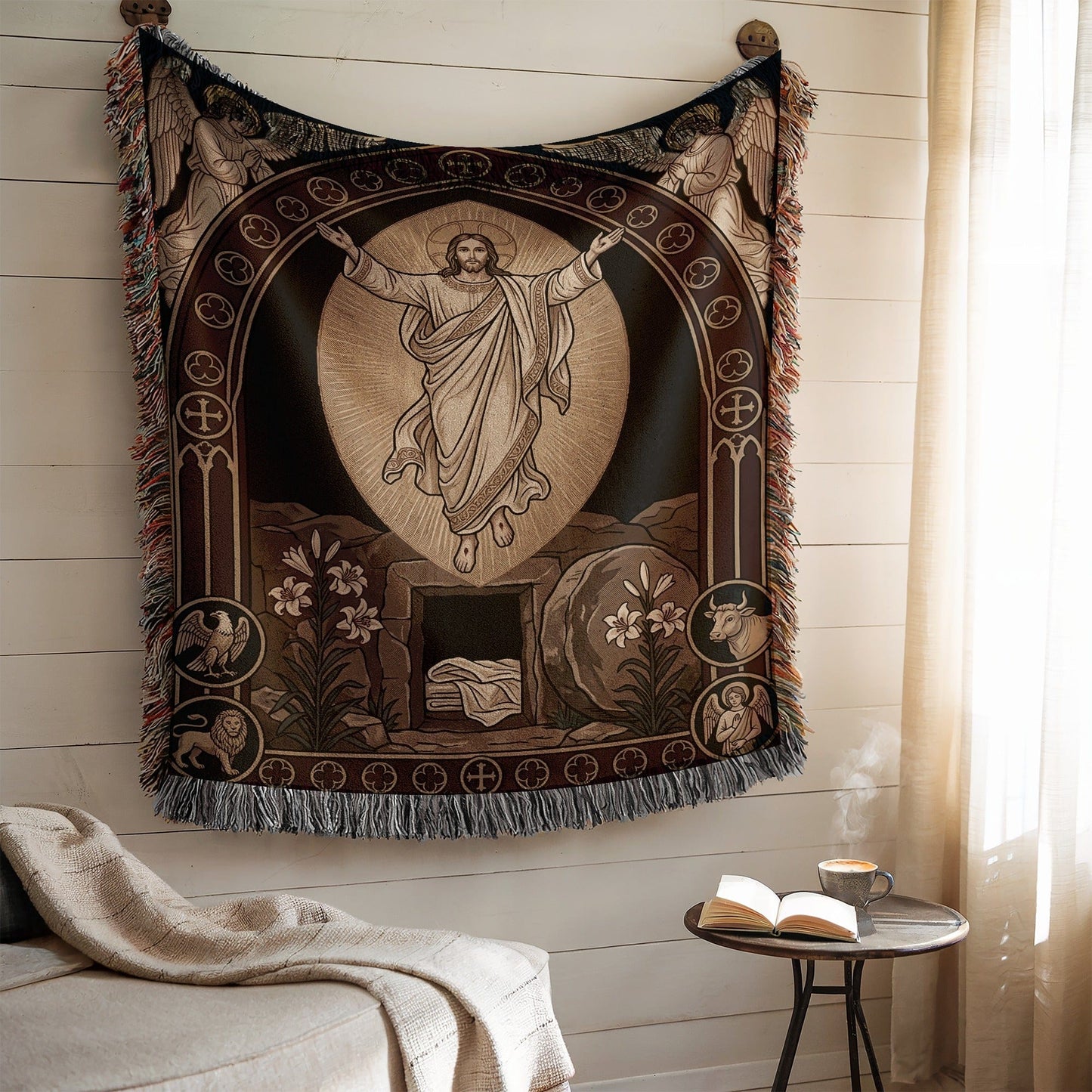 Religious Art Tapestry with Jesus Christ Image