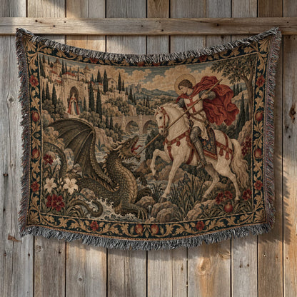 CalmNestStyle Saint George At the River jacquard woven blanket