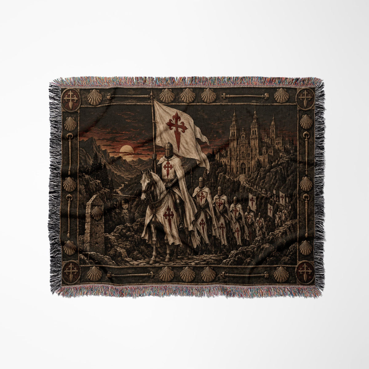 MyDesigns Knights Riding to the Cathedral jacquard woven blanket