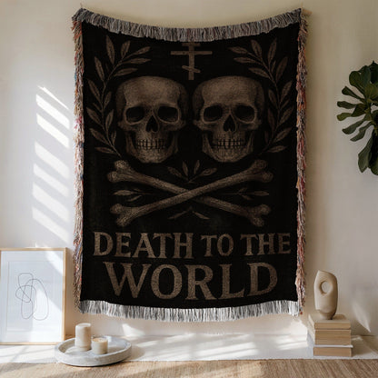 Skeleton Skulls Death To The World Wall Art Decor