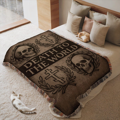 Death To The World Skull Cross Blanket product