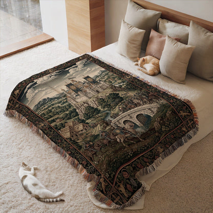 Detailed Castle Art Throw Blanket for Cozy Home Decor