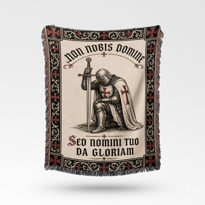 CalmNestStyle Non Nobis Domine Templar Knight Woven Blanket jacquard woven blanket