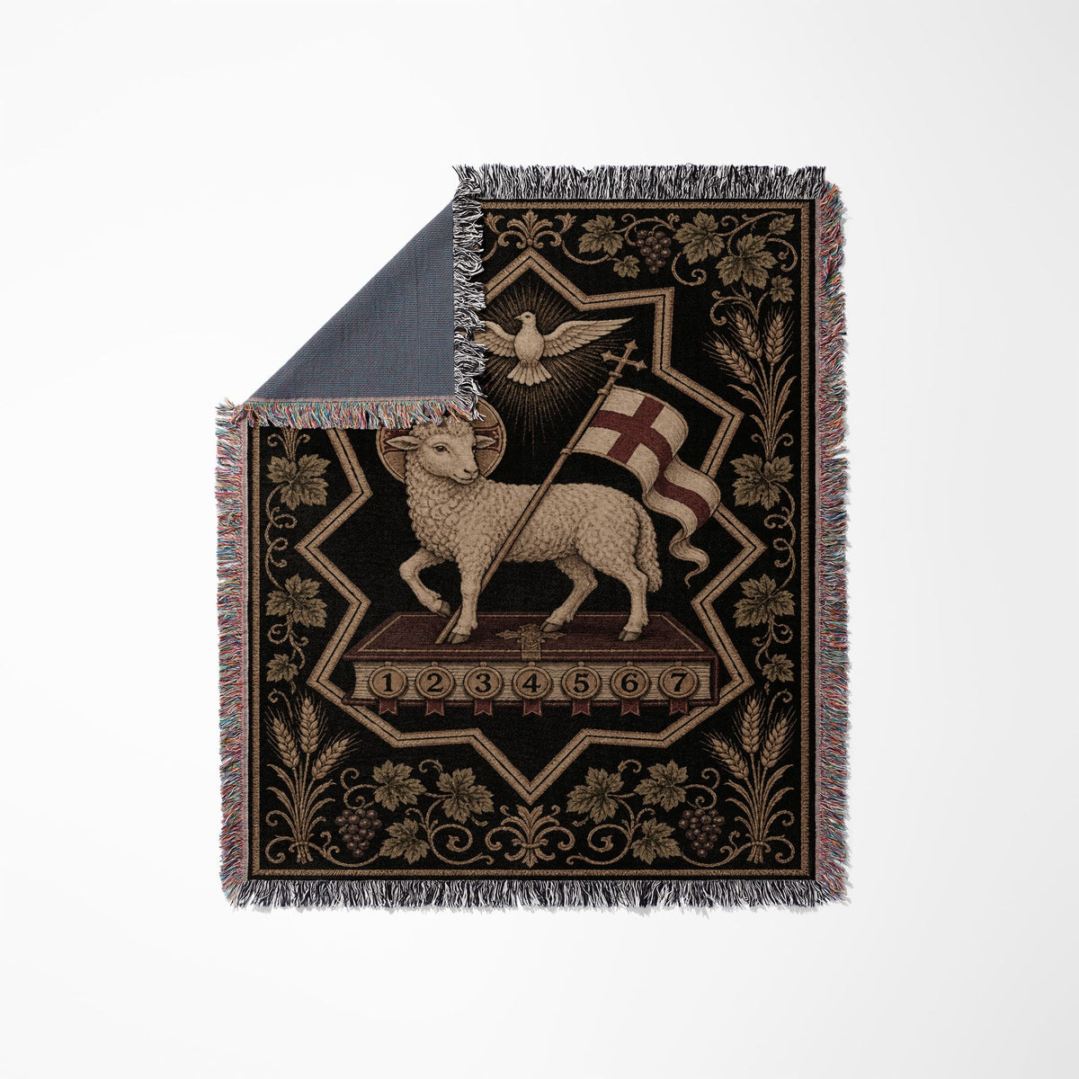 CalmNestStyle Agnus Dei Reverie Woven Blanket jacquard woven blanket