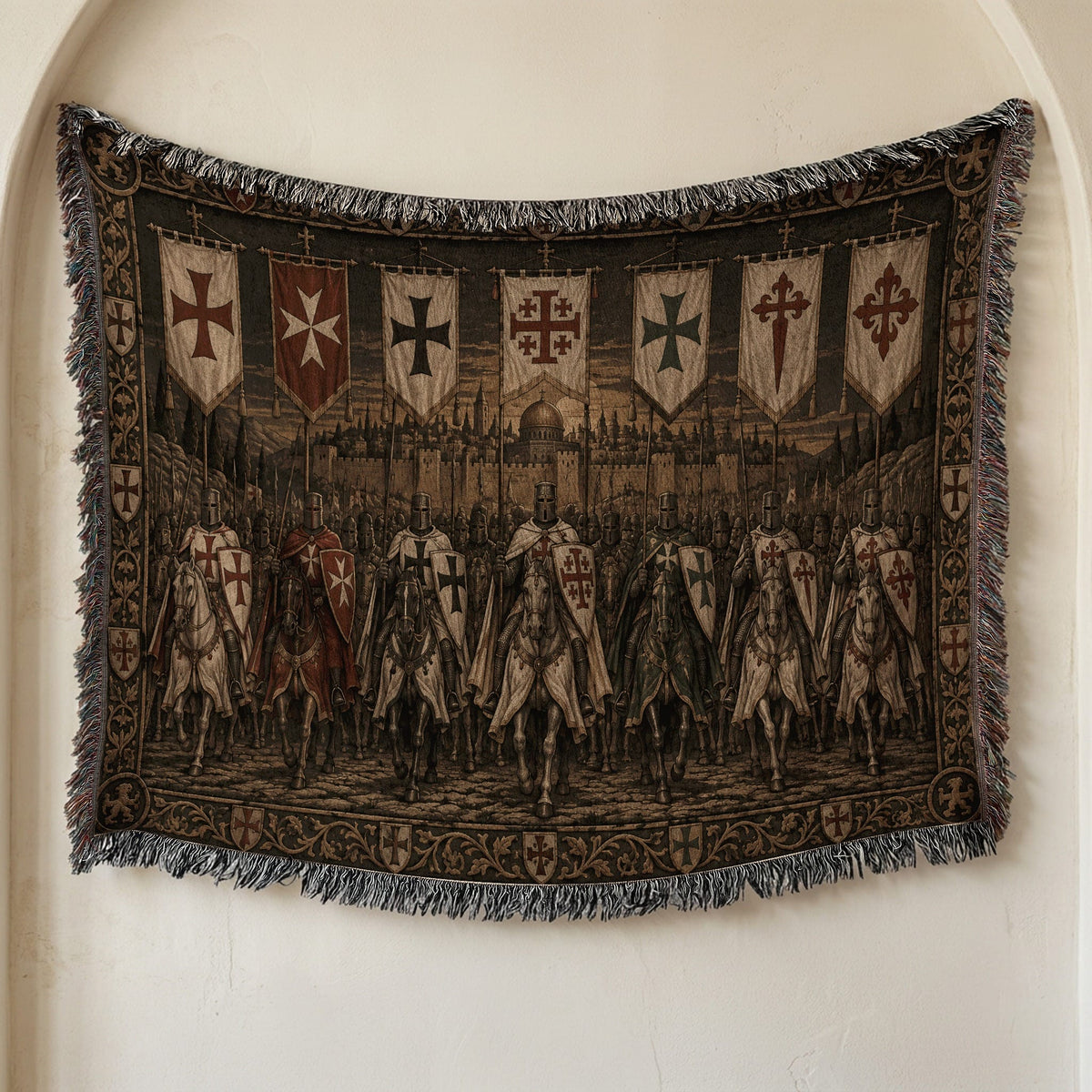 MyDesigns Seven Banners of the Christian Orders jacquard woven blanket