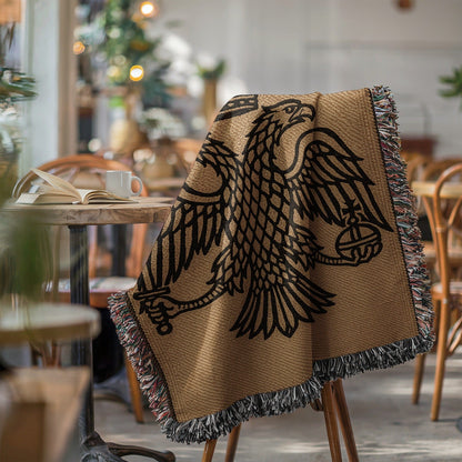 Chic Oversized Cozy Throw With Modern Eagle Design