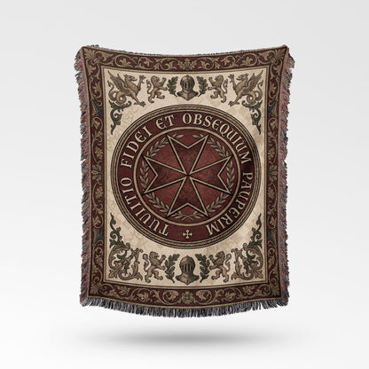 CalmNestStyle Tuitio Fidei et Obsequium Pauperum Seal Woven Blanket jacquard woven blanket