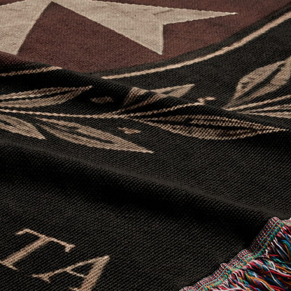 CalmNestStyle Order of Malta Crown Laurel Crest Woven Blanket jacquard woven blanket