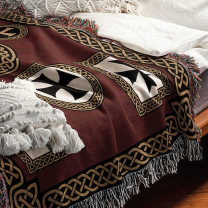 MyDesigns Military Orders Tapestry – Gold Jerusalem Cross Medallion Woven Blanket jacquard woven blanket