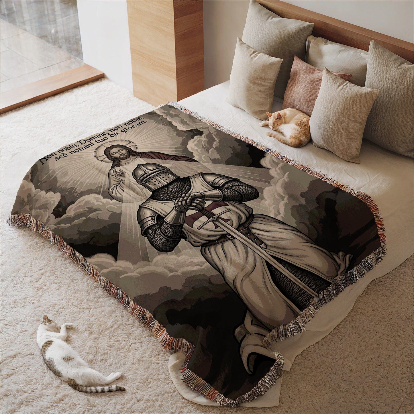 Knights Templar Warrior Blanket for Cozy Comfort