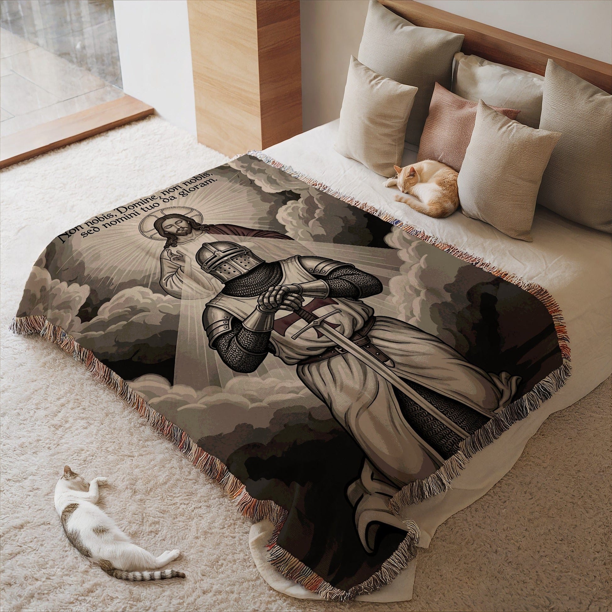 Knights Templar Warrior Blanket for Cozy Comfort