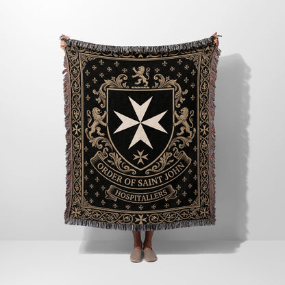 CalmNestStyle Order of Saint John Hospitallers Gold Crest Woven Blanket jacquard woven blanket