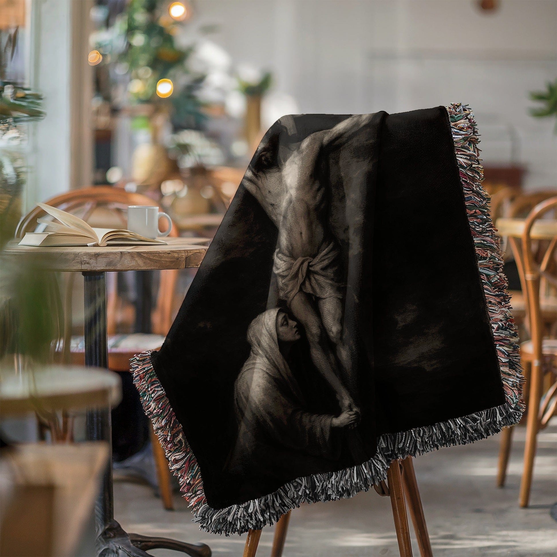 Crucifixion and Mourning Scene Cozy Blanket