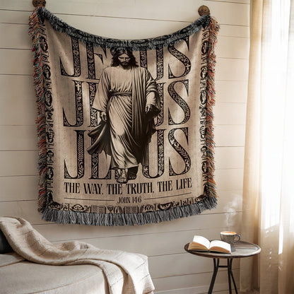 Jesus John 14:6 Oversized Religious Tapestry Blanket