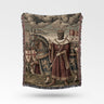 King Baldwin IV On Horse With Army Illustration Baldwin IV Woven Blanket