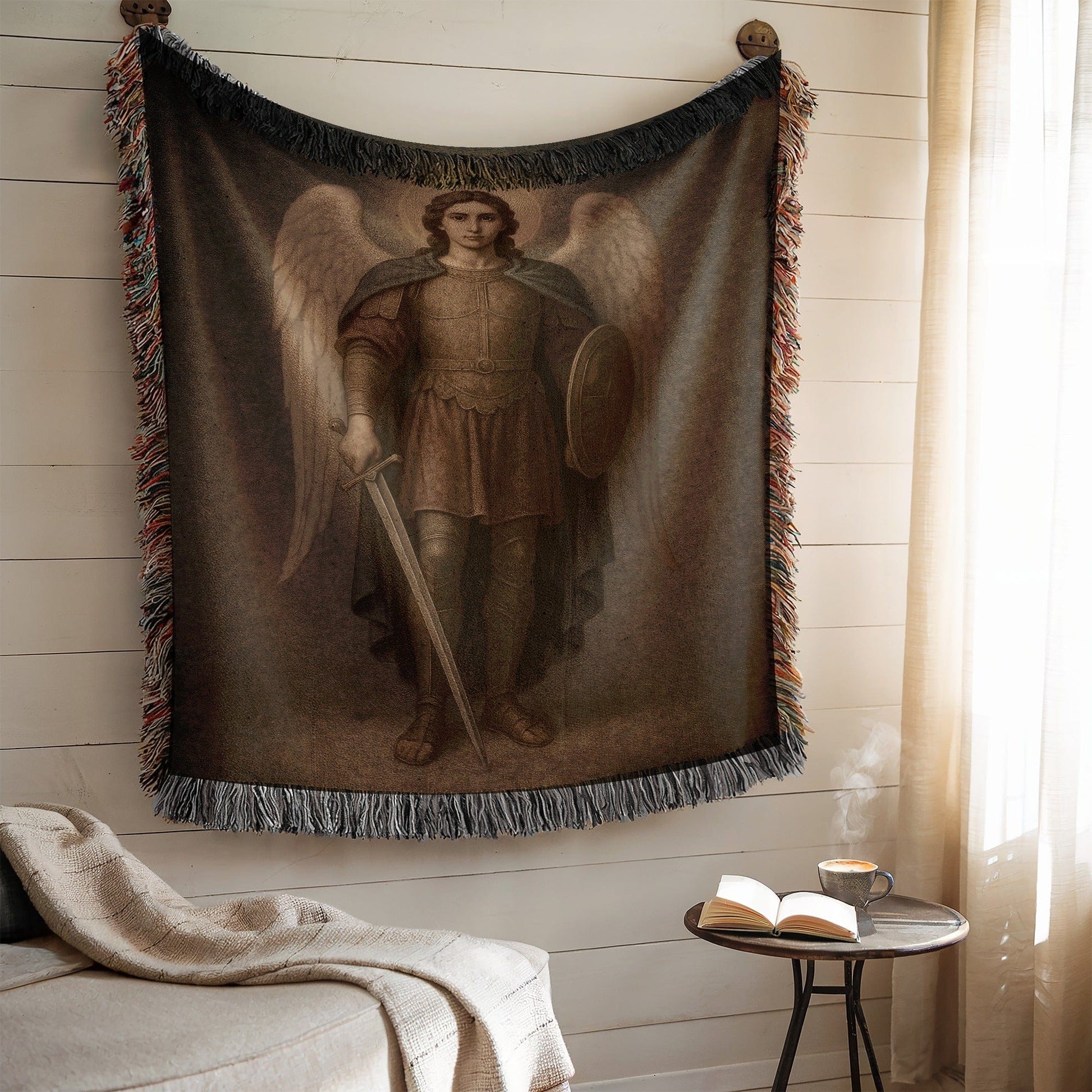 Angelic Warrior Guardian Throw Blanket Wall Tapestry Decor