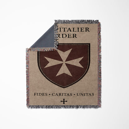 CalmNestStyle Hospitaller Order Fides Caritas Unitas Sepia Woven Blanket jacquard woven blanket