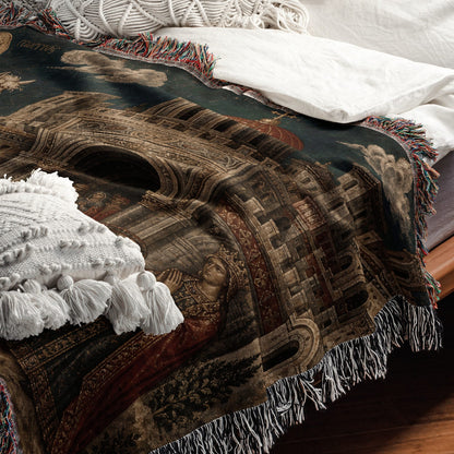 CalmNestStyle Saint George Icon With the Princess jacquard woven blanket