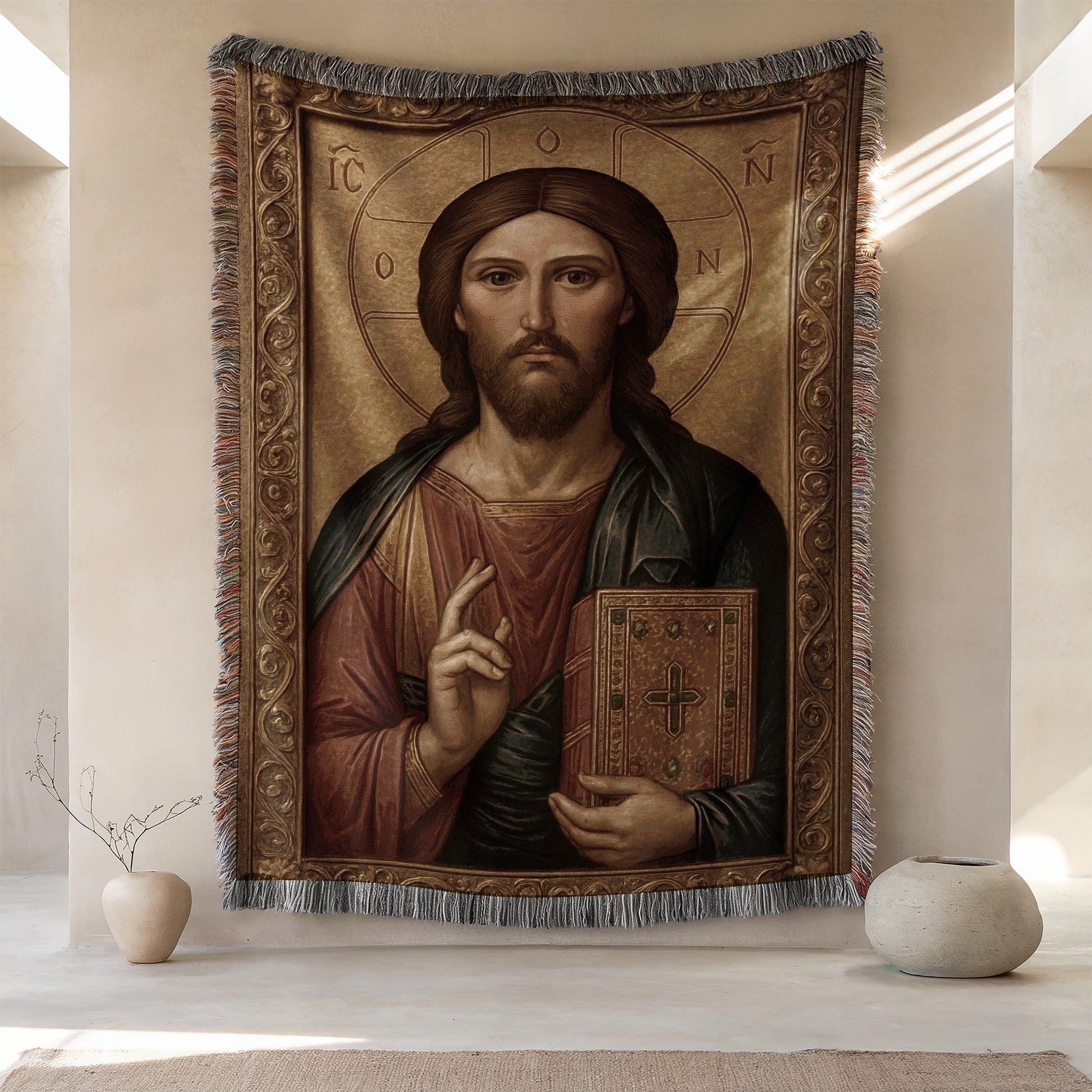 Intricately Designed Artistic Religious Tapestry Decor