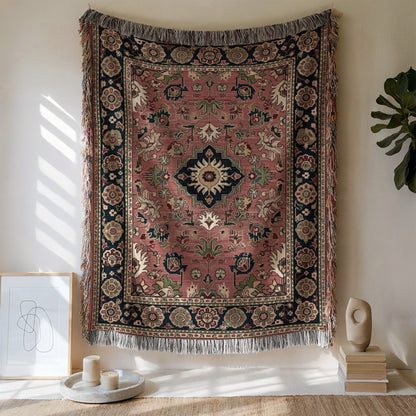Elegant Vintage Floral and Geometric Wall Tapestry