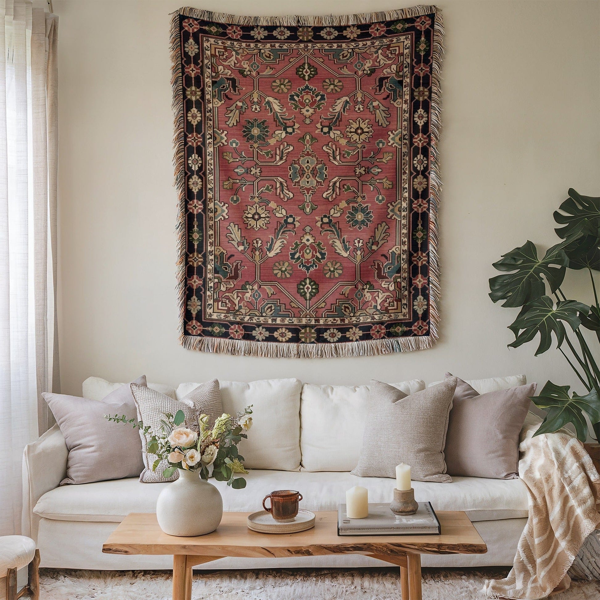 Intricate Vintage Inspired Wall Tapestry for Cozy Ambiance