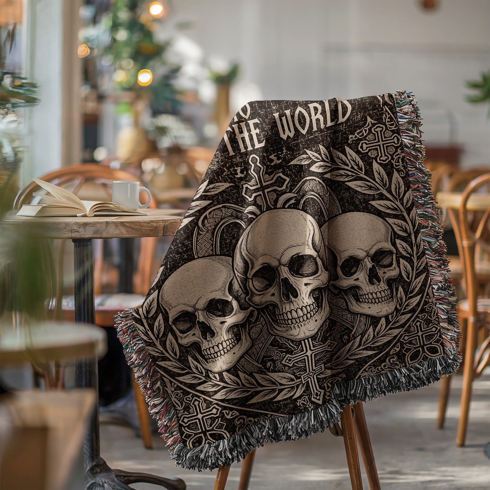 Gothic Skull and Crosses Design Blanket Product