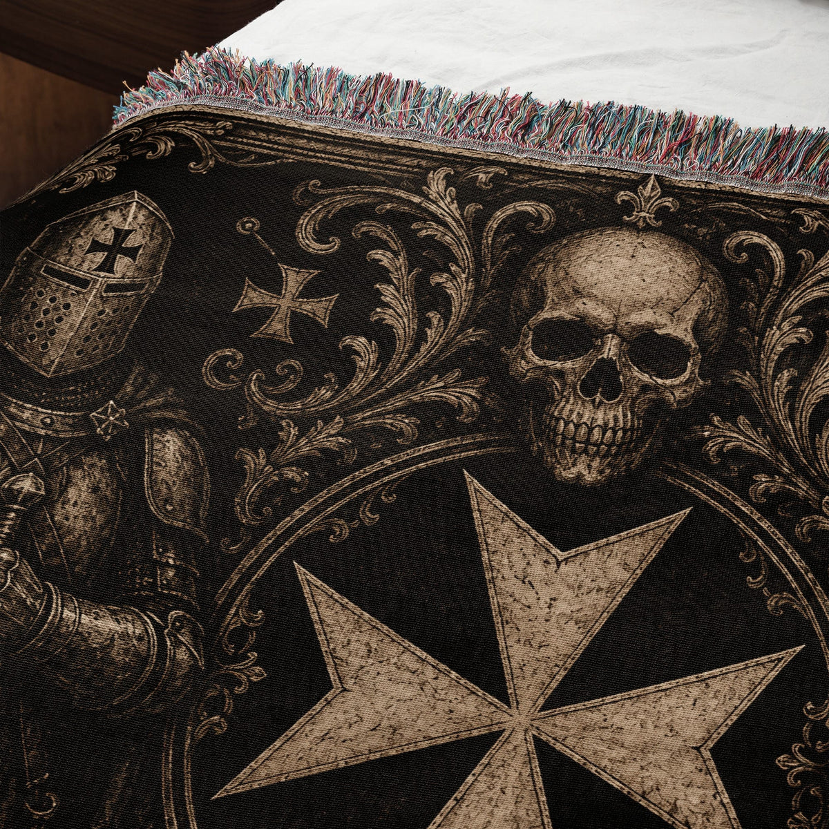 CalmNestStyle The Eight Pointed Cross Knights Under the Cross jacquard woven blanket