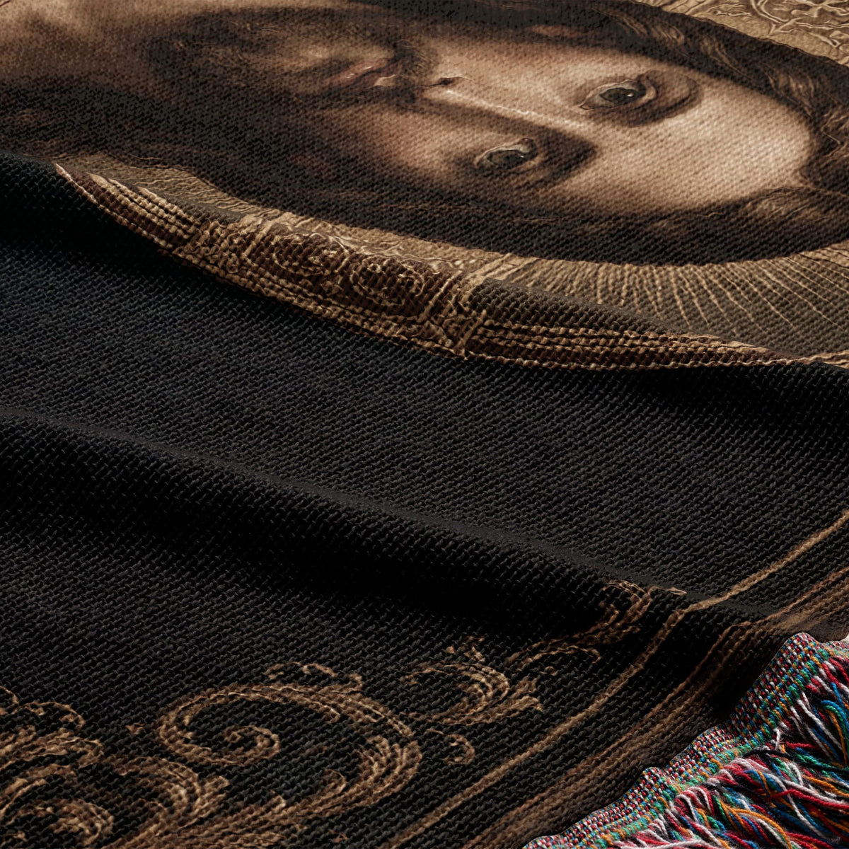 CalmNestStyle Christ Pantocrator jacquard woven blanket