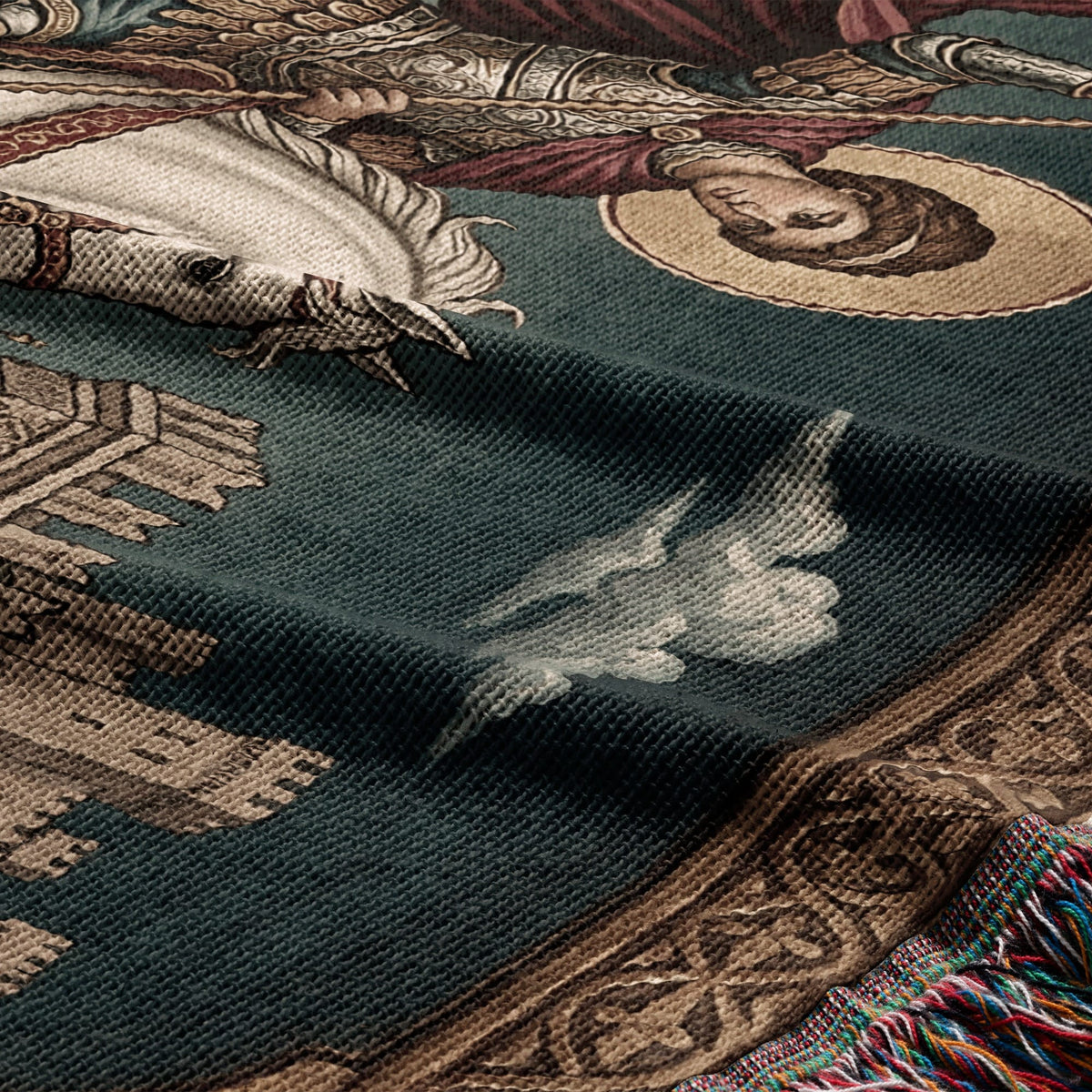 CalmNestStyle Saint George Gilded Icon jacquard woven blanket