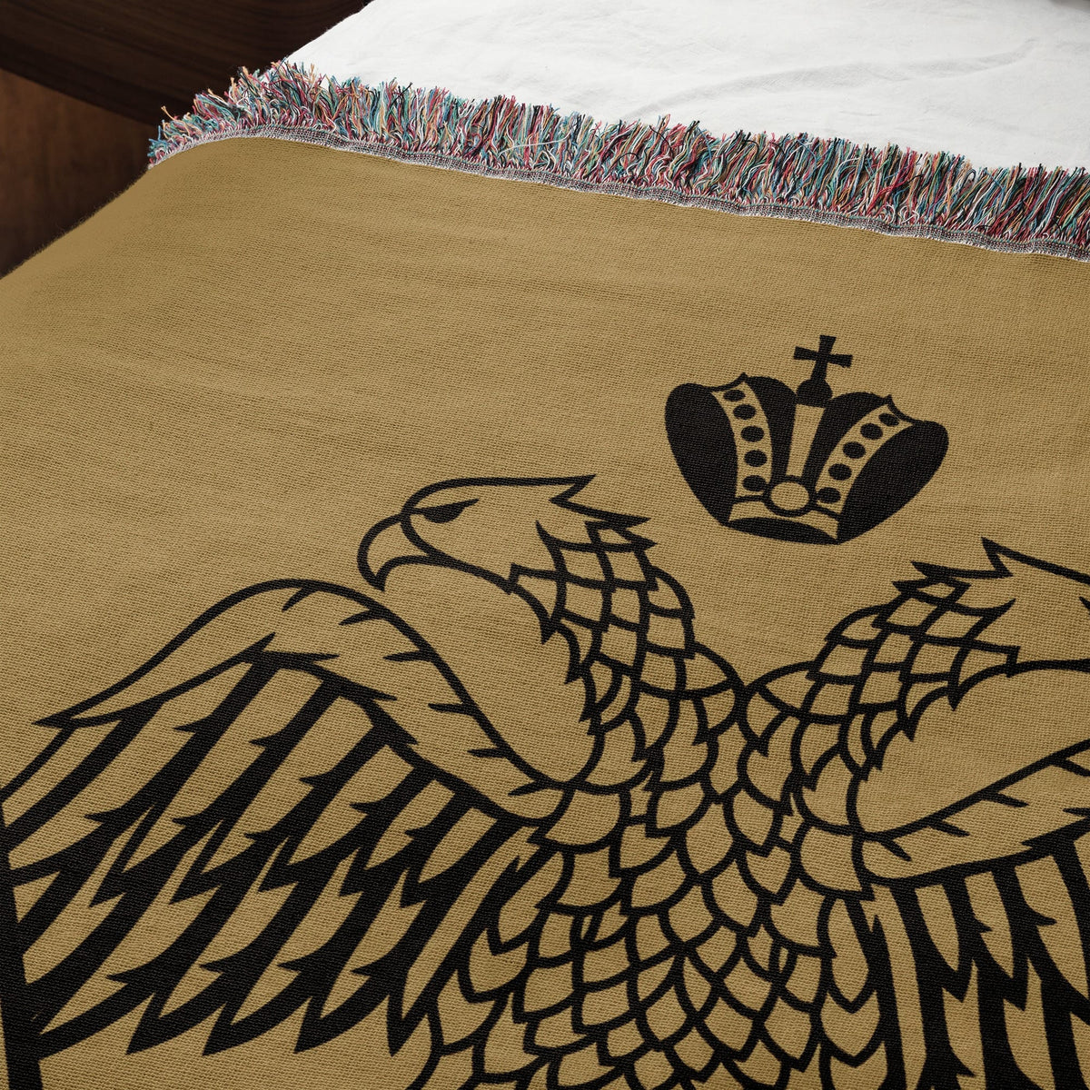 CalmNestStyle Byzantine Double Headed Eagle Flag Woven Blanket jacquard woven blanket