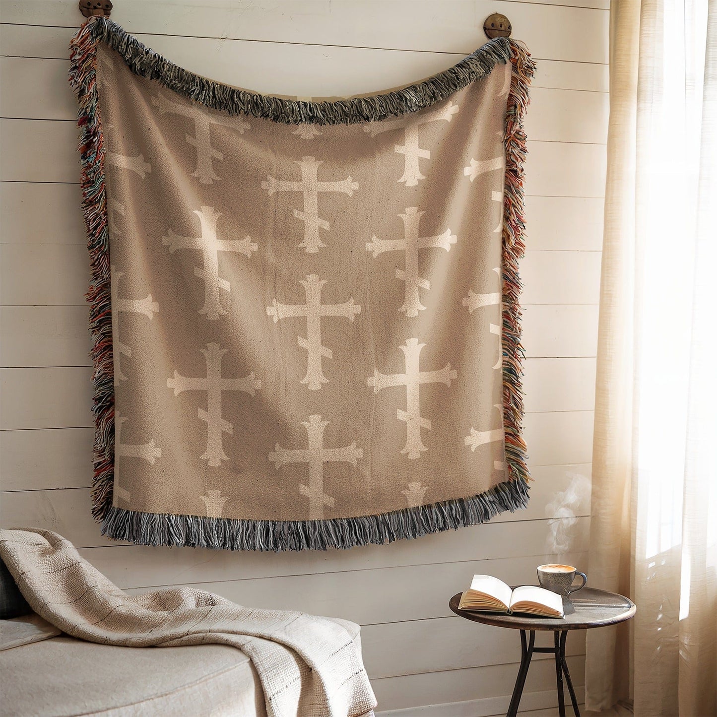 Cozy Decorative Blanket with Unique Cross Design Blanket