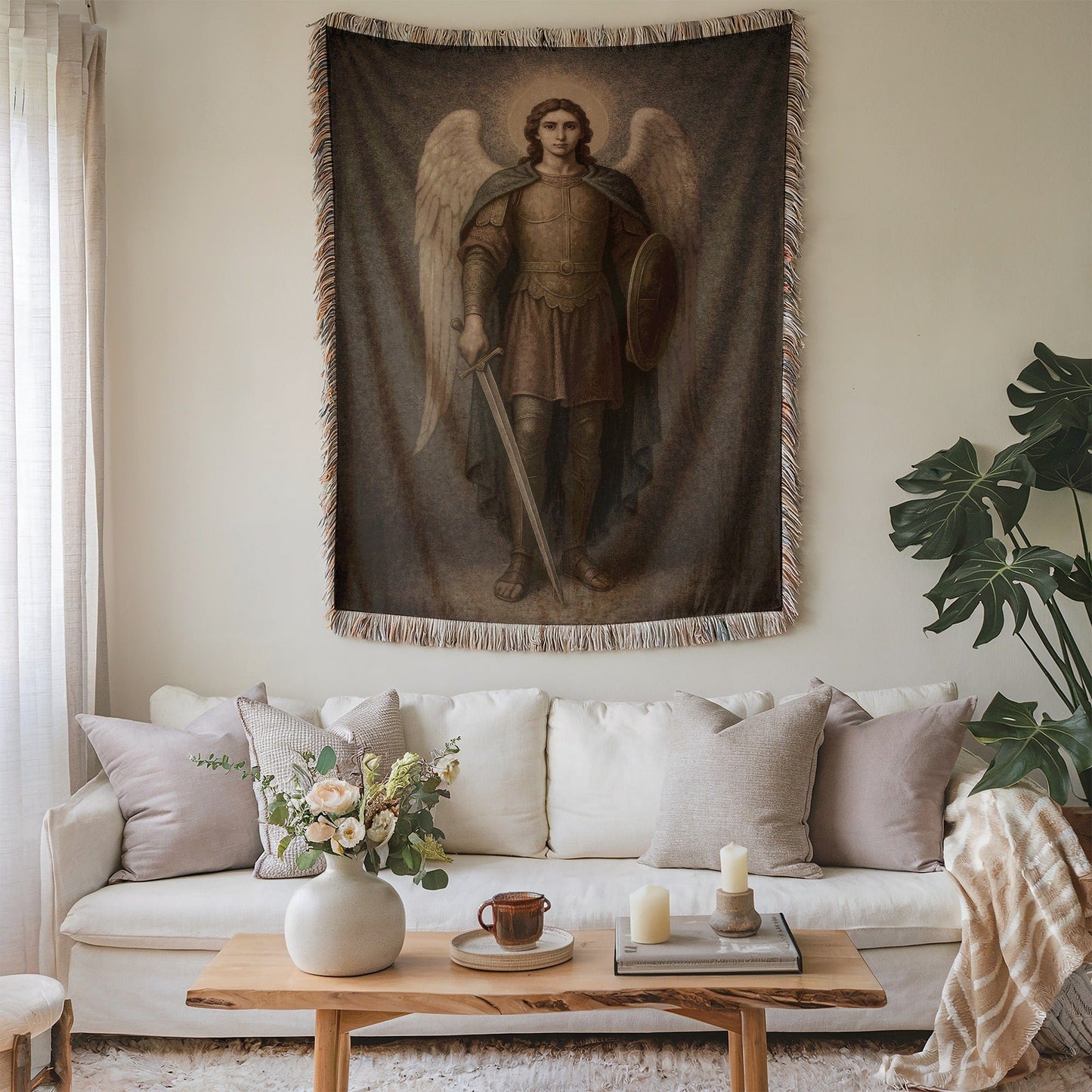 Archangel Warrior Artistic Wall Tapestry for Unique Decor