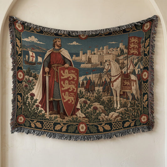 CalmNestStyle Richard the Lionheart Rose Border jacquard woven blanket