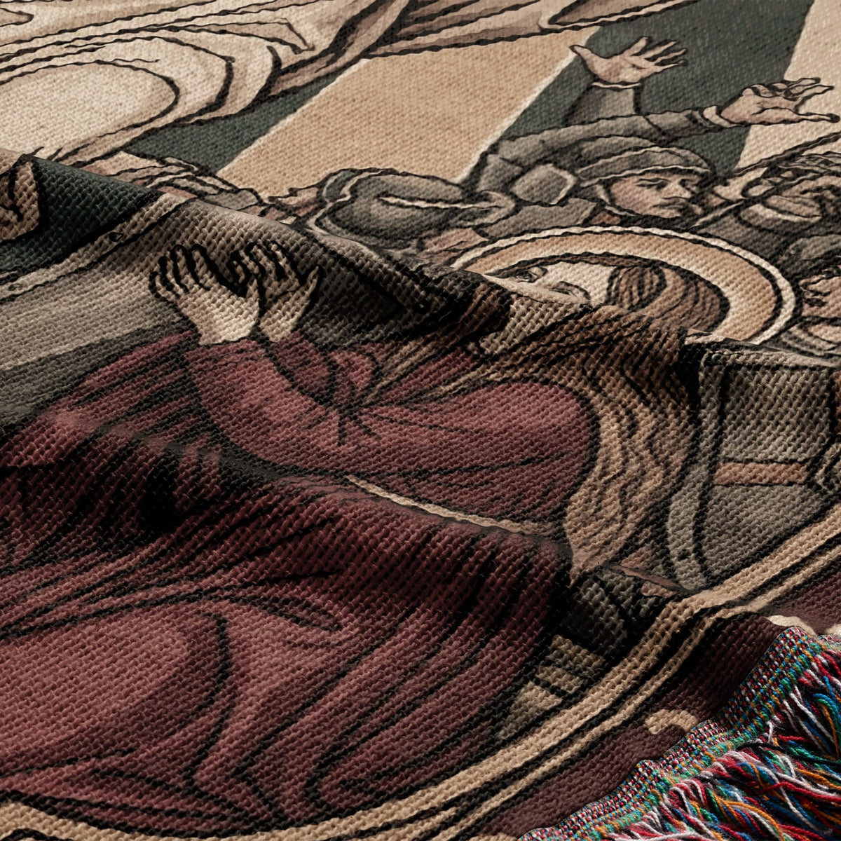 CalmNestStyle Christ Resurrection Ascension Sacred Art Woven Blanket jacquard woven blanket