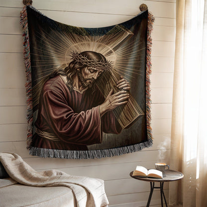 Jesus Christ Bearing Cross Religious Wall Art Decor