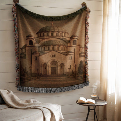 Beautiful Woven Blanket with Cathedral Design