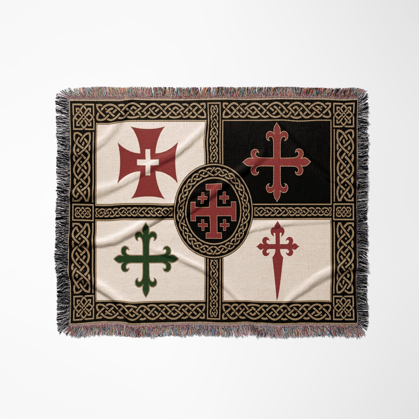 MyDesigns Military Orders Tapestry Blanket – Order of Christ, Alcantara, Calatrava & Santiago Woven Throw jacquard woven blanket
