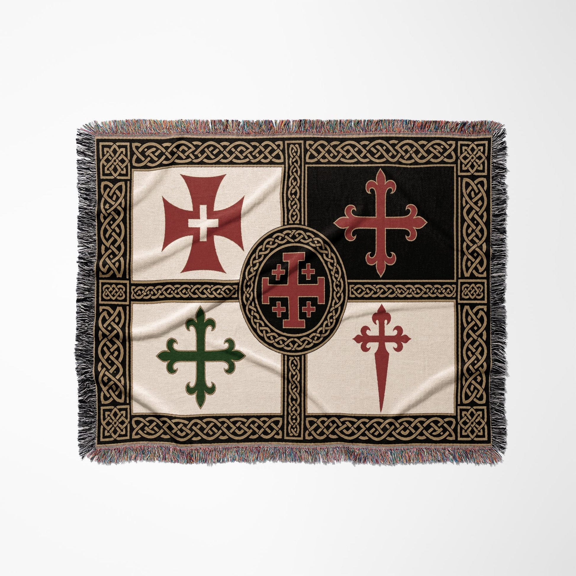 MyDesigns Military Orders Tapestry Blanket – Order of Christ, Alcantara, Calatrava & Santiago Woven Throw jacquard woven blanket
