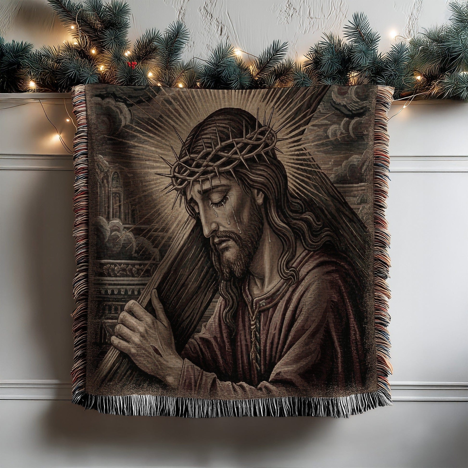 Jesus Christ Carrying the Cross Blanket Artwork
