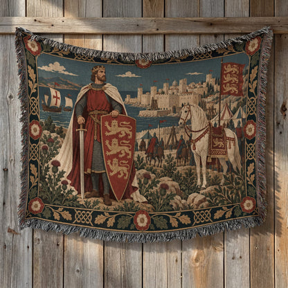 CalmNestStyle Richard the Lionheart Rose Border jacquard woven blanket